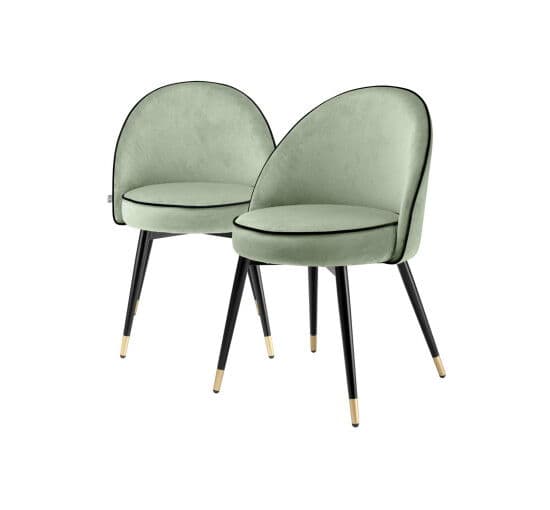 Cooper Dining Chair Savona Pistache Green Velvet Set of 2