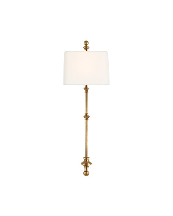 Cawdor Stanchion Wall Light Antique Brass/Linen – Visual Comfort