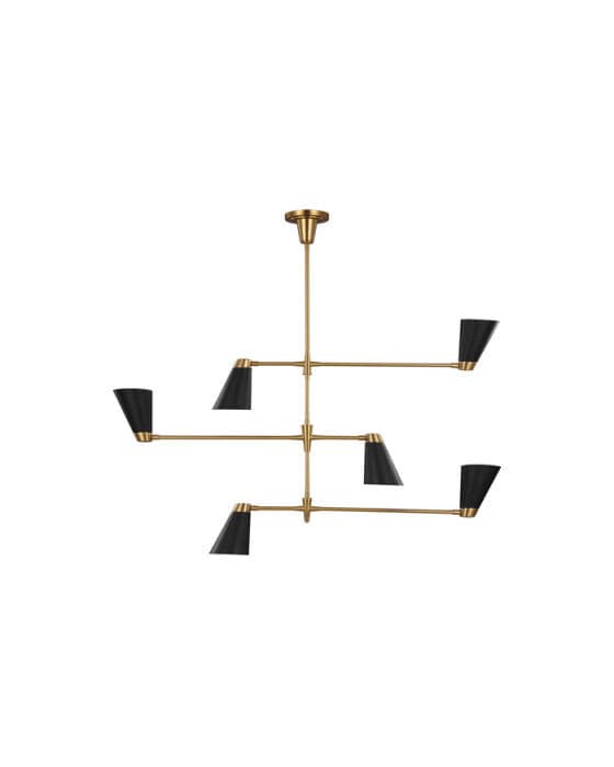 Signoret Chandelier Brass/Black L – Visual Comfort