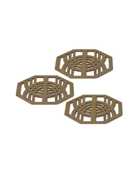 Art Deco Coasters Brass 3-set – Authentic Models