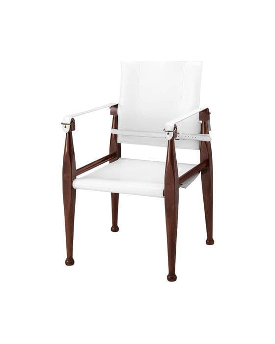 Bridle-nahkatuoli valkoinen