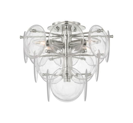 Loire Tiered Flush Mount Polished Nickel/Clear Glass M
