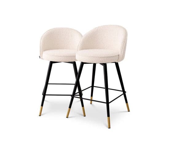 Cooper baarituolit bouclé cream 2-settiä