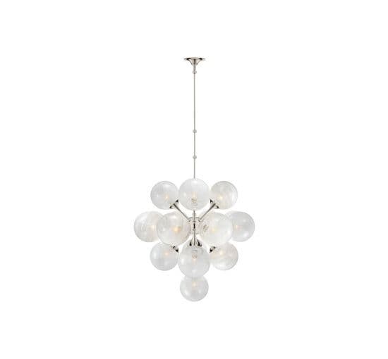 Cristol Tiered Chandelier Polished Nickel Large