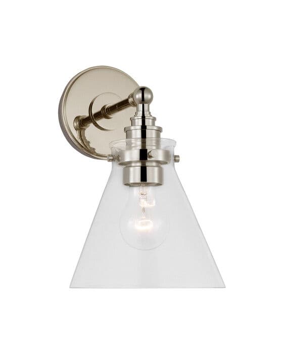Parkington Small Single Wall Light Nickel/Clear glass – Visual Comfort