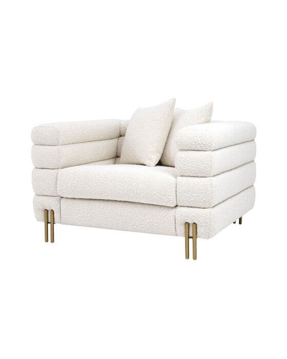 York Armchair Bouclé Cream – Eichholtz