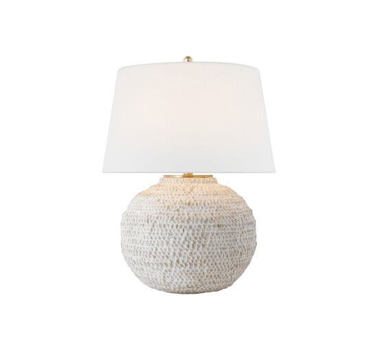 Avedon Small Table Lamp White Rattan – Visual Comfort