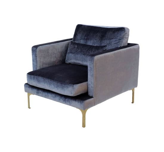 Bonham Armchair Blue Steel/Brass