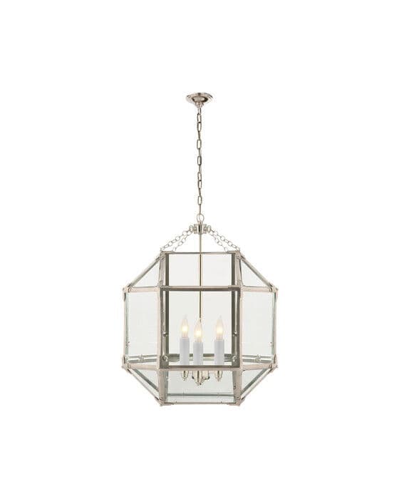 Morris Medium Lantern Polished Nickel/Clear Glass – Visual Comfort