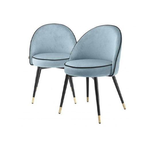 Cooper Dining Chair Savona Blue Velvet Set of 2
