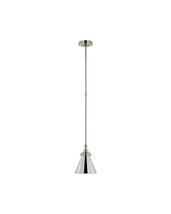 Parkington 9" Pendant Polished Nickel/Clear Glass – Visual Comfort