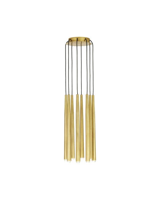 Pylon 8 Light Chandelier Natural Brass – Visual Comfort