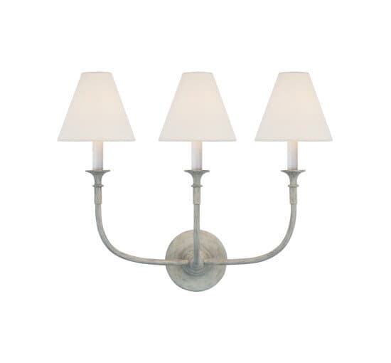 Piaf Triple Sconce Swedish Gray – Visual Comfort