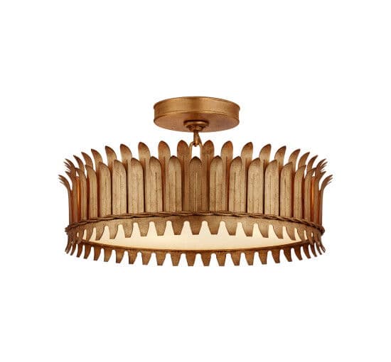 Leslie 16" Semi-Flush Gilded Iron – Visual Comfort