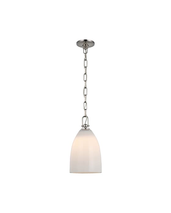 Andros Pendant Polished Nickel/White M – Visual Comfort