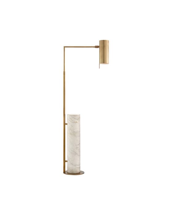 Alma Floor Lamp Antique Brass/White – Visual Comfort