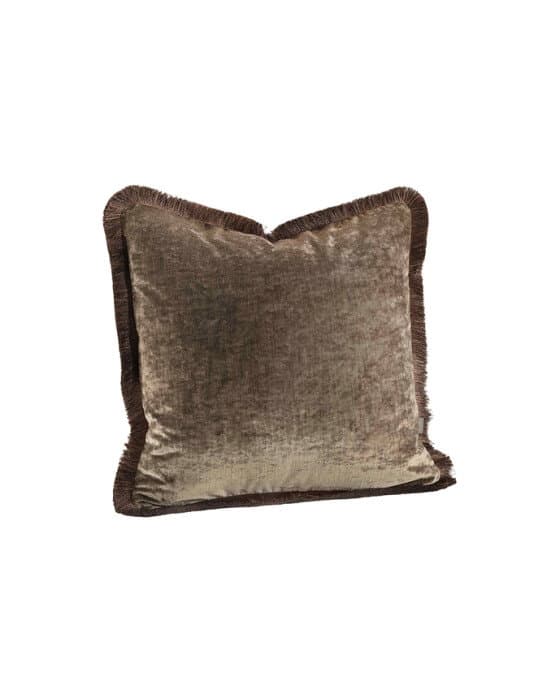 Garda Velvet -tyynynpäällinen hapsuilla taupe