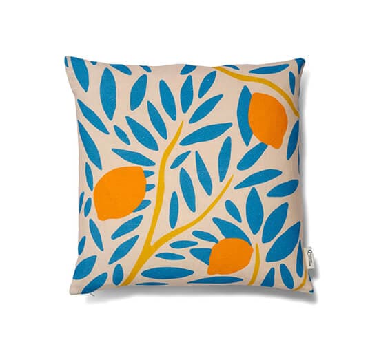 Sunny Citrus tyynynpäällinen sininen – Classic Collection