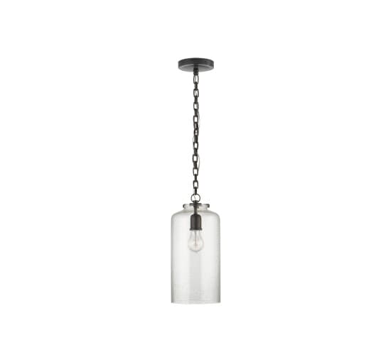 Katie Cylinder Pendant Bronze/Seeded Glass – Visual Comfort