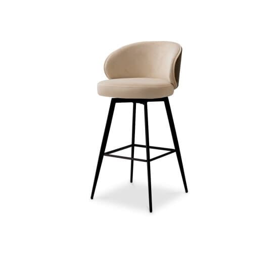 Camerota Bar Stool Sabino Beige/Walnut – Eichholtz
