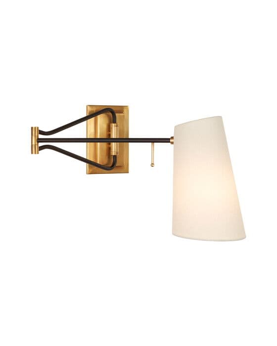 Keil Swing Arm Wall Light Antique Brass/Black