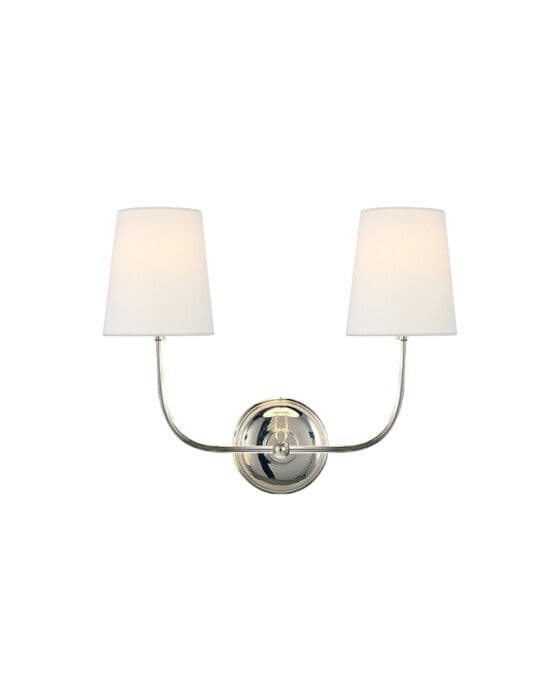 Vendome kaksilamppuinen seinävalaisin, nikkeli – Visual Comfort