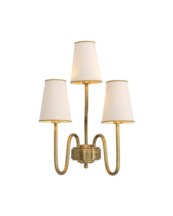 Bergerac vägglampa mässing S