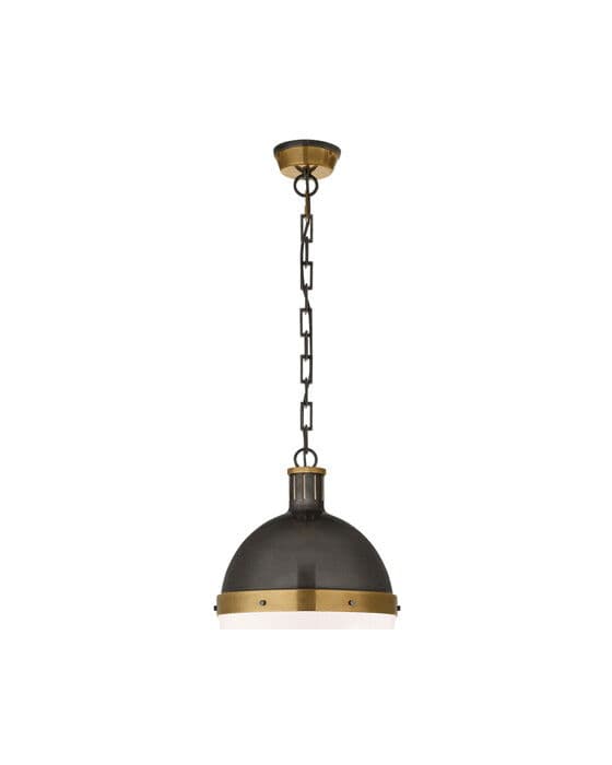 Large Hicks Pendant Antique Brass/black OUTLET – Visual Comfort