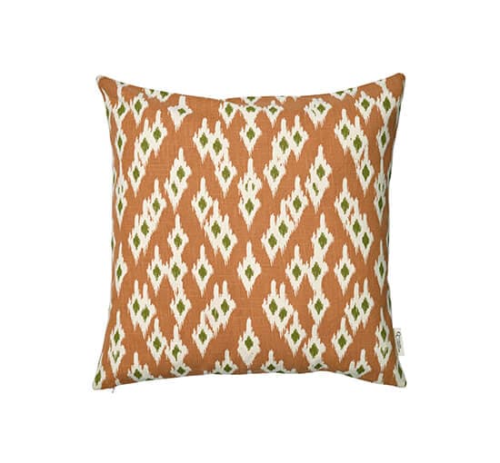 Ikat Diamond-tyynyliina terracotta