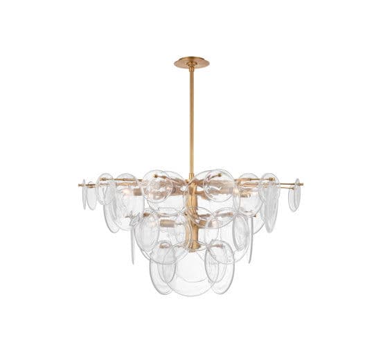 Loire Chandelier Gild/Clear Glass L