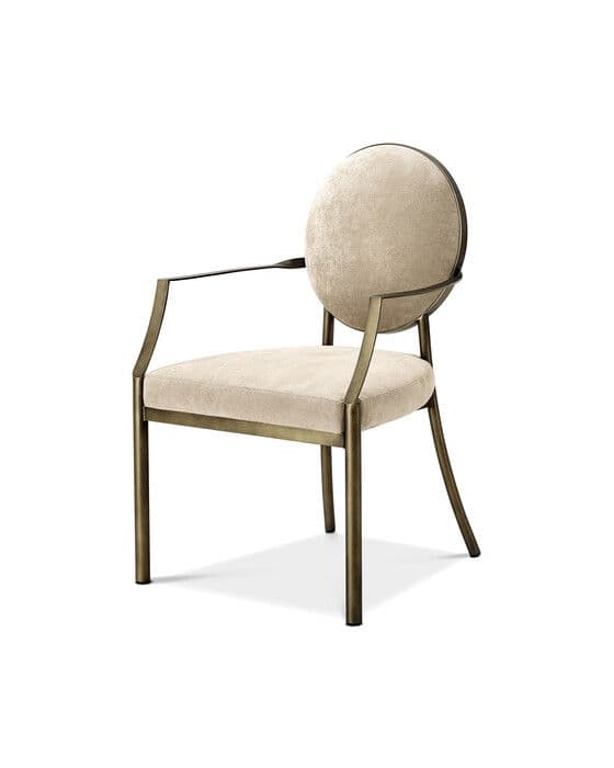 Scribe ruokapöydän tuoli käsinojilla, greige