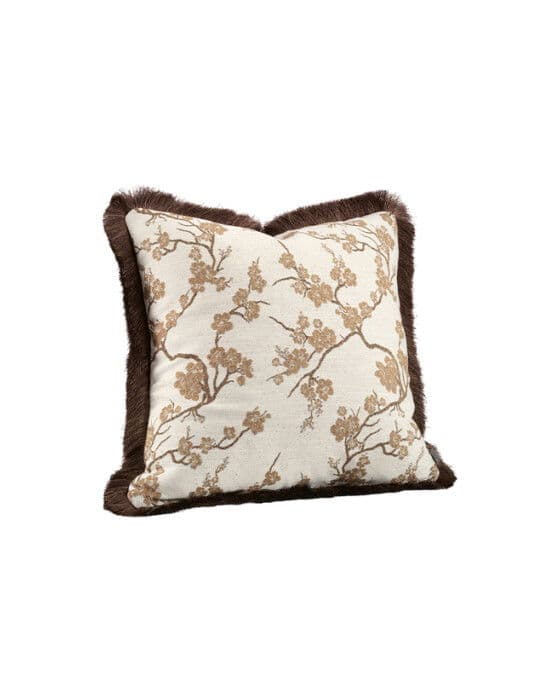 Sakura tyynynpäällinen hapsuilla brandy