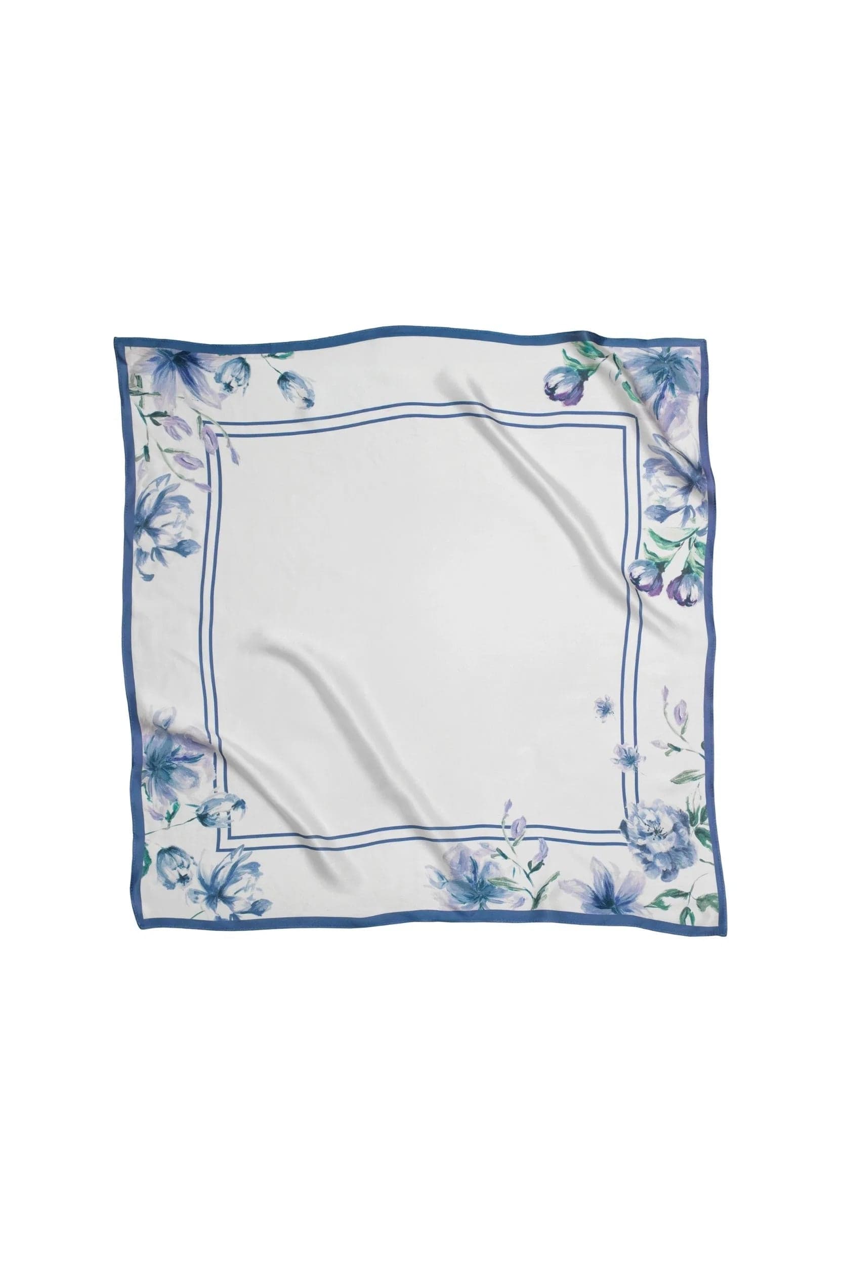 Blue Collection Medium Silk Scarf Floral – RainSisters