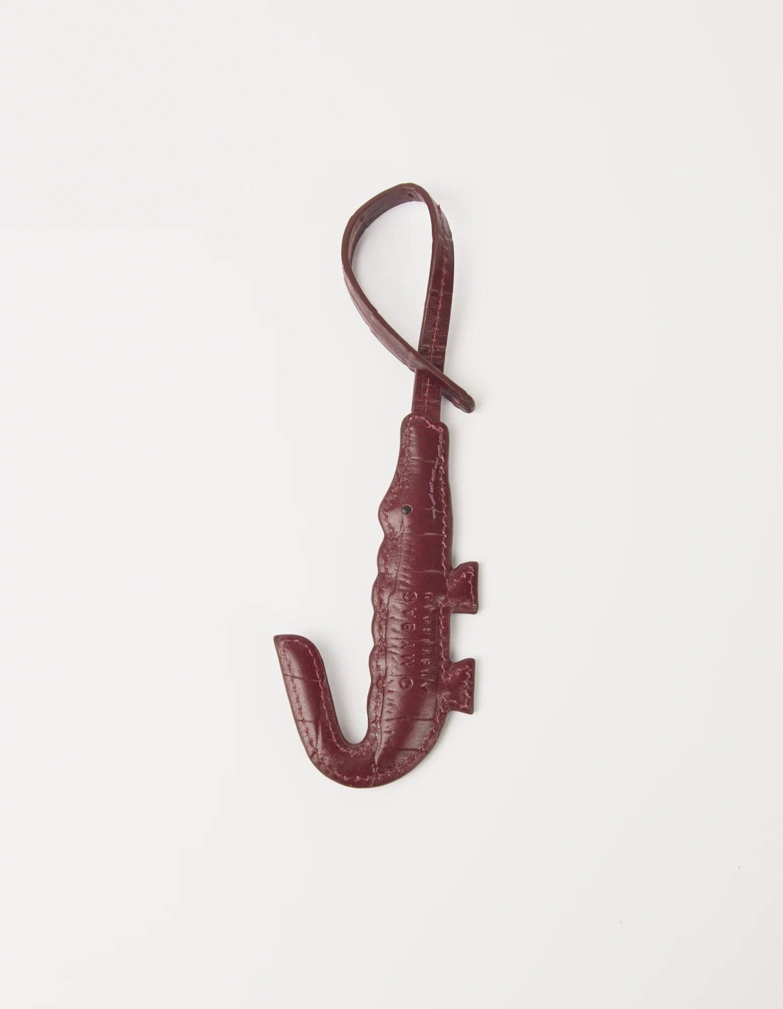 Crocodile Bag Charm Dark Cherry Red