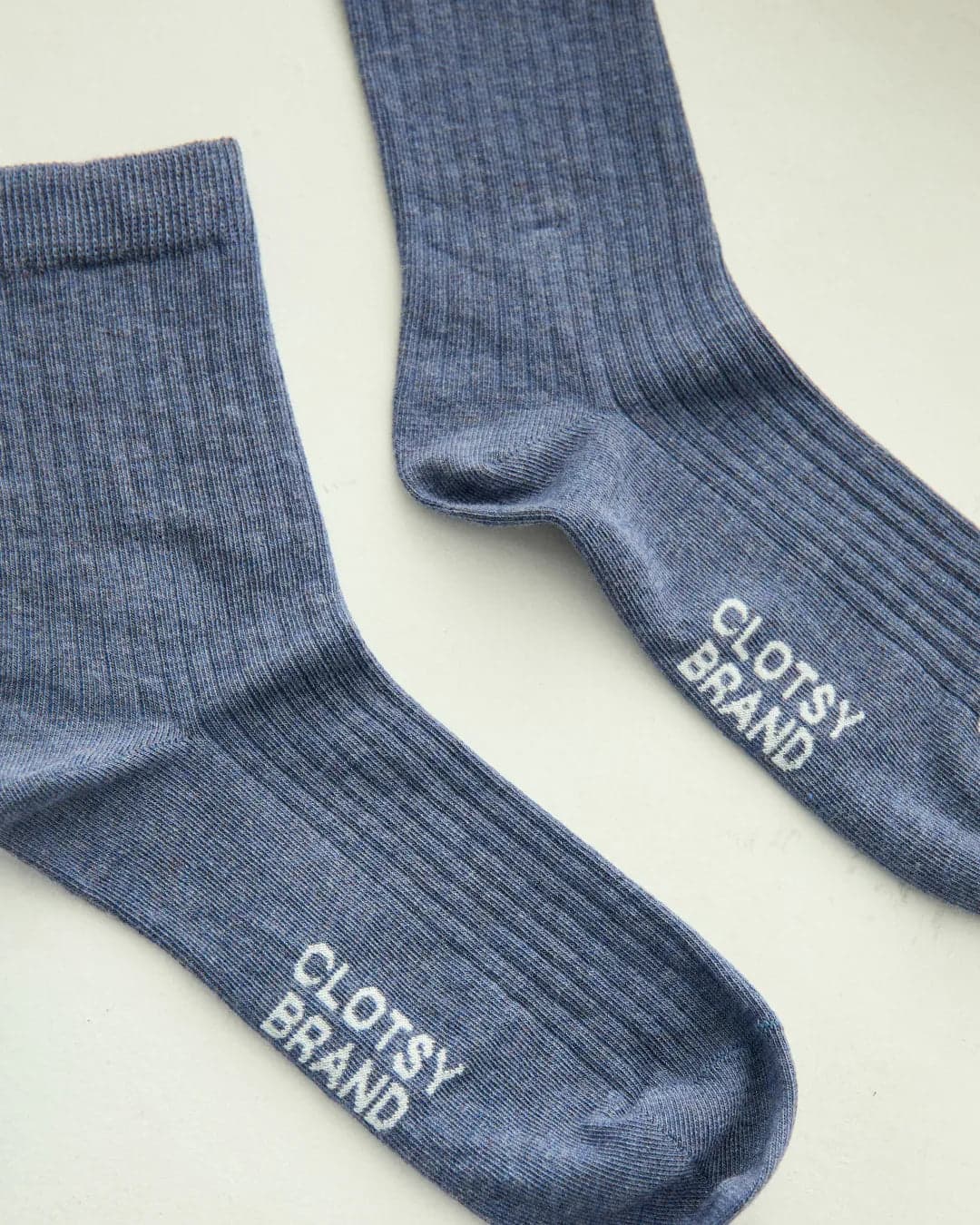 Blue Ribbed Socks