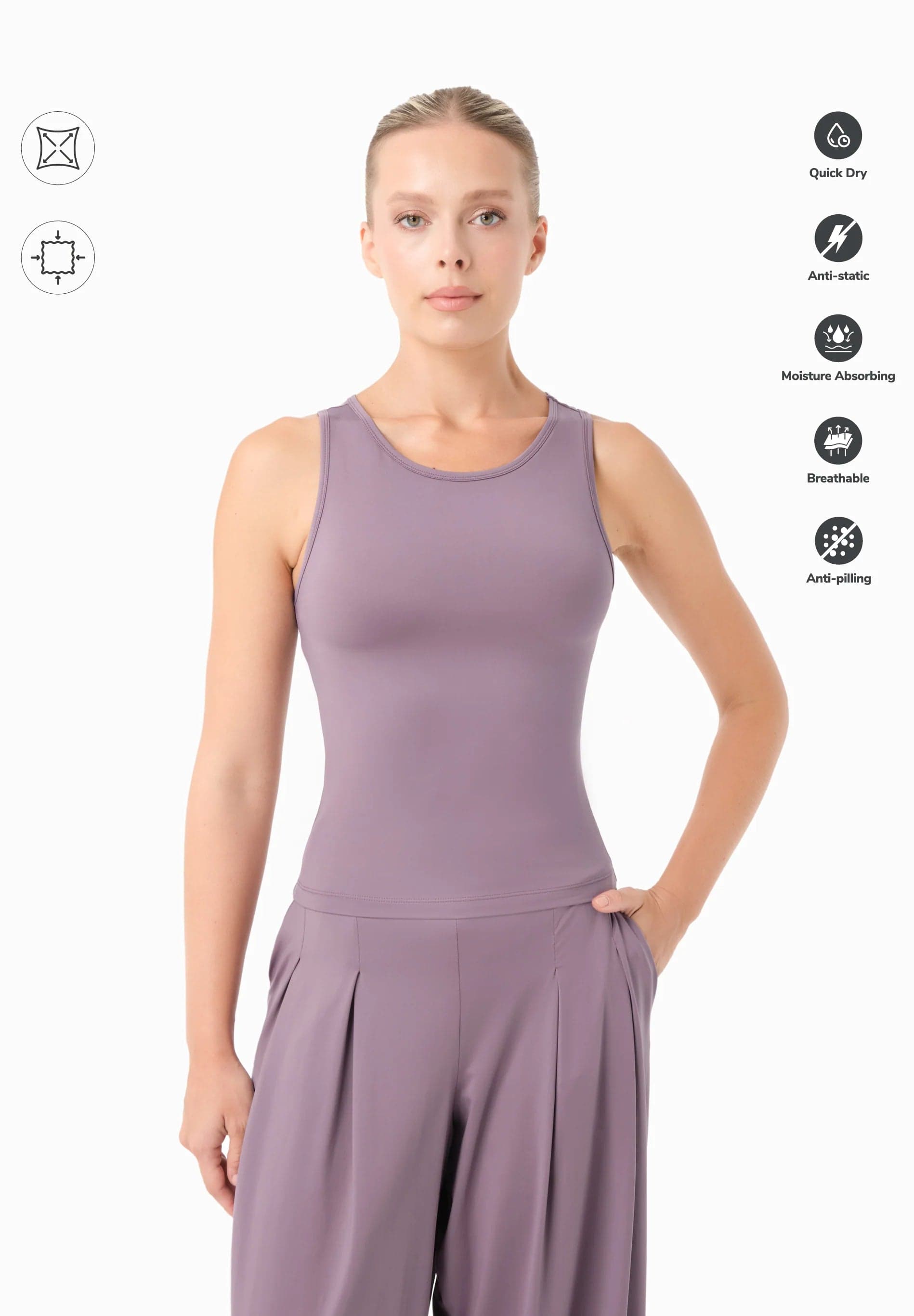 Annya Sporty Toppi Dirty Lilac – ORGANICATION