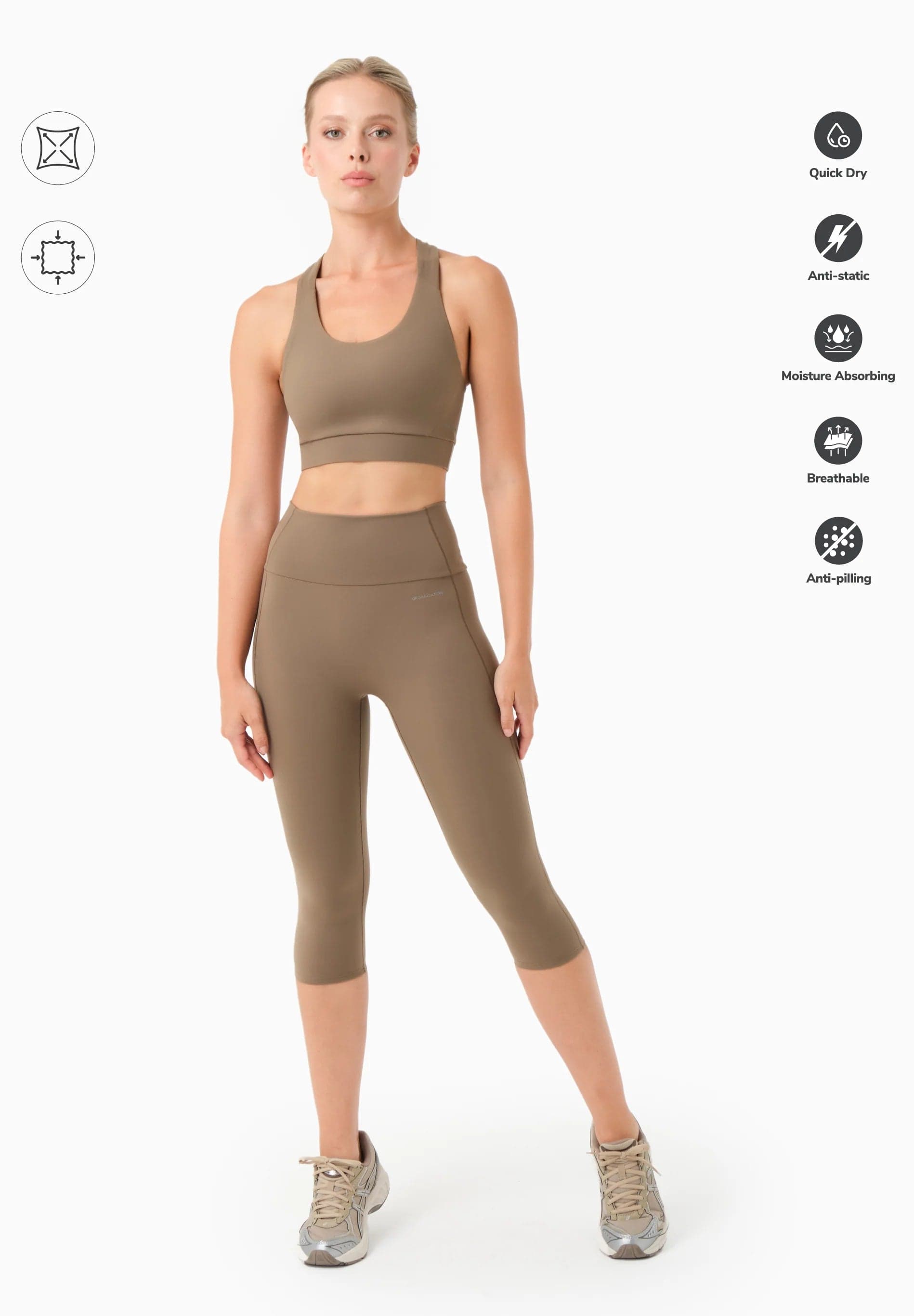 Lailla Capri Leggingsit Soranruskea – ORGANICATION