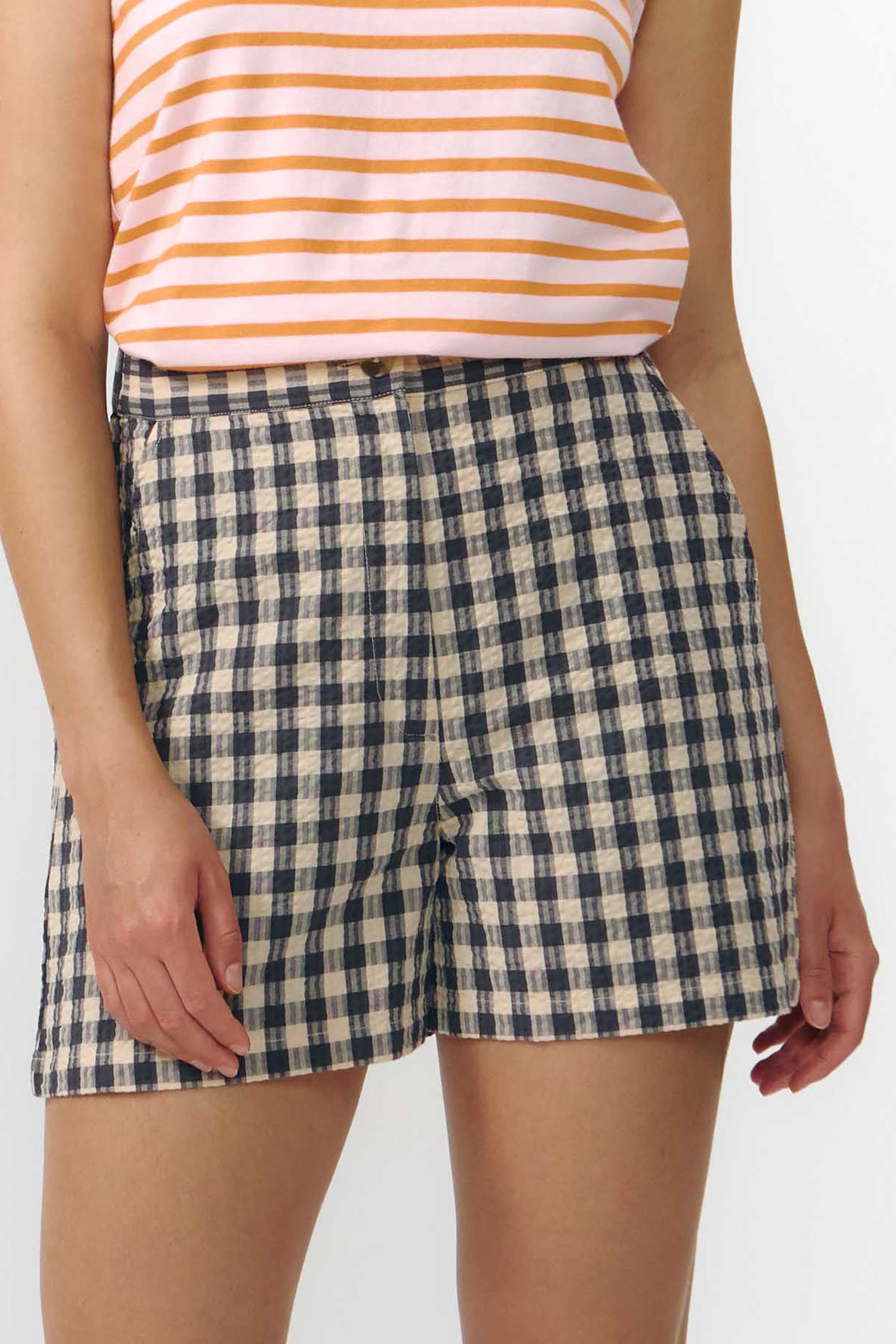 Genil Shortsit Check Harmaa