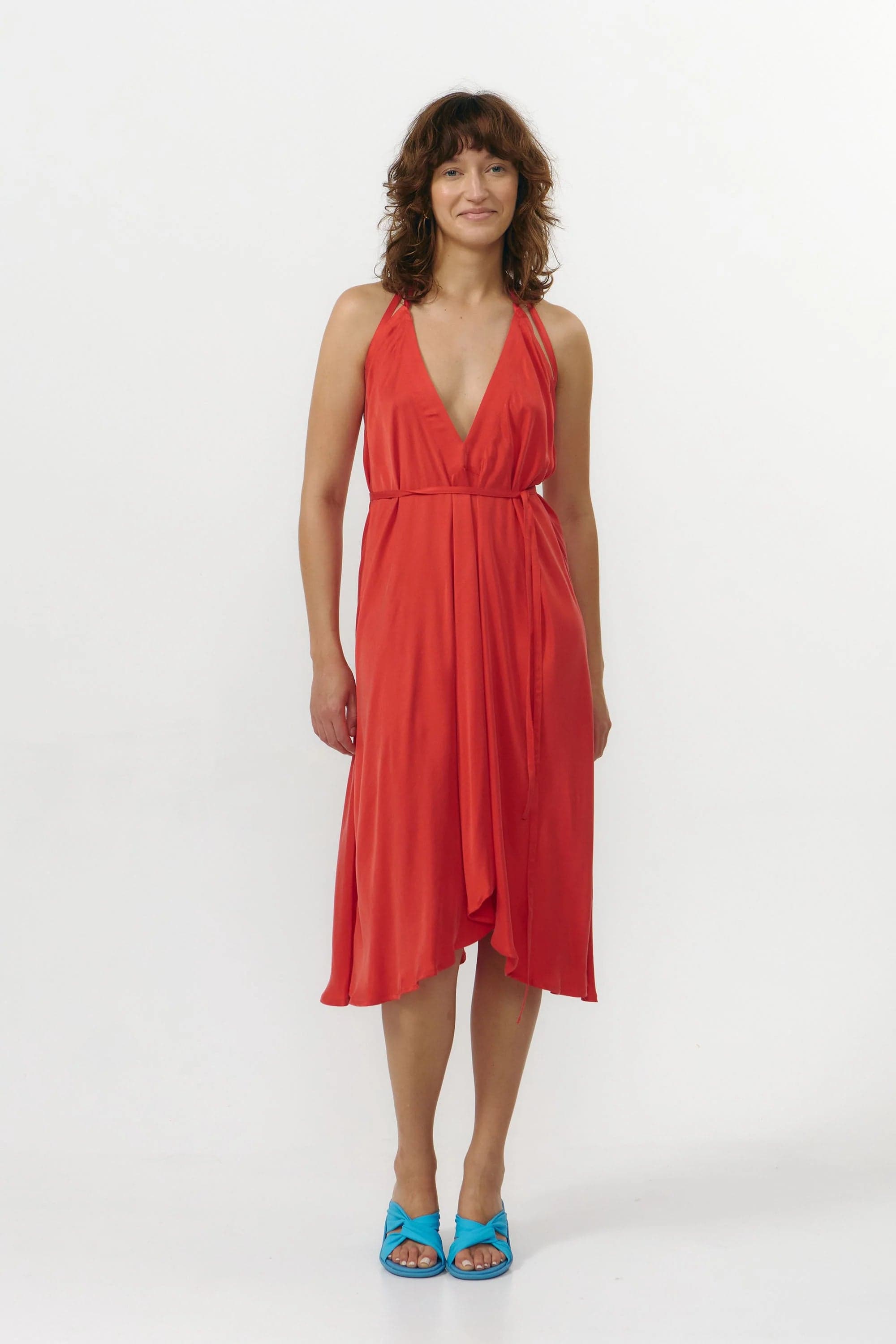 Multiposition Dress Short Cupro Red