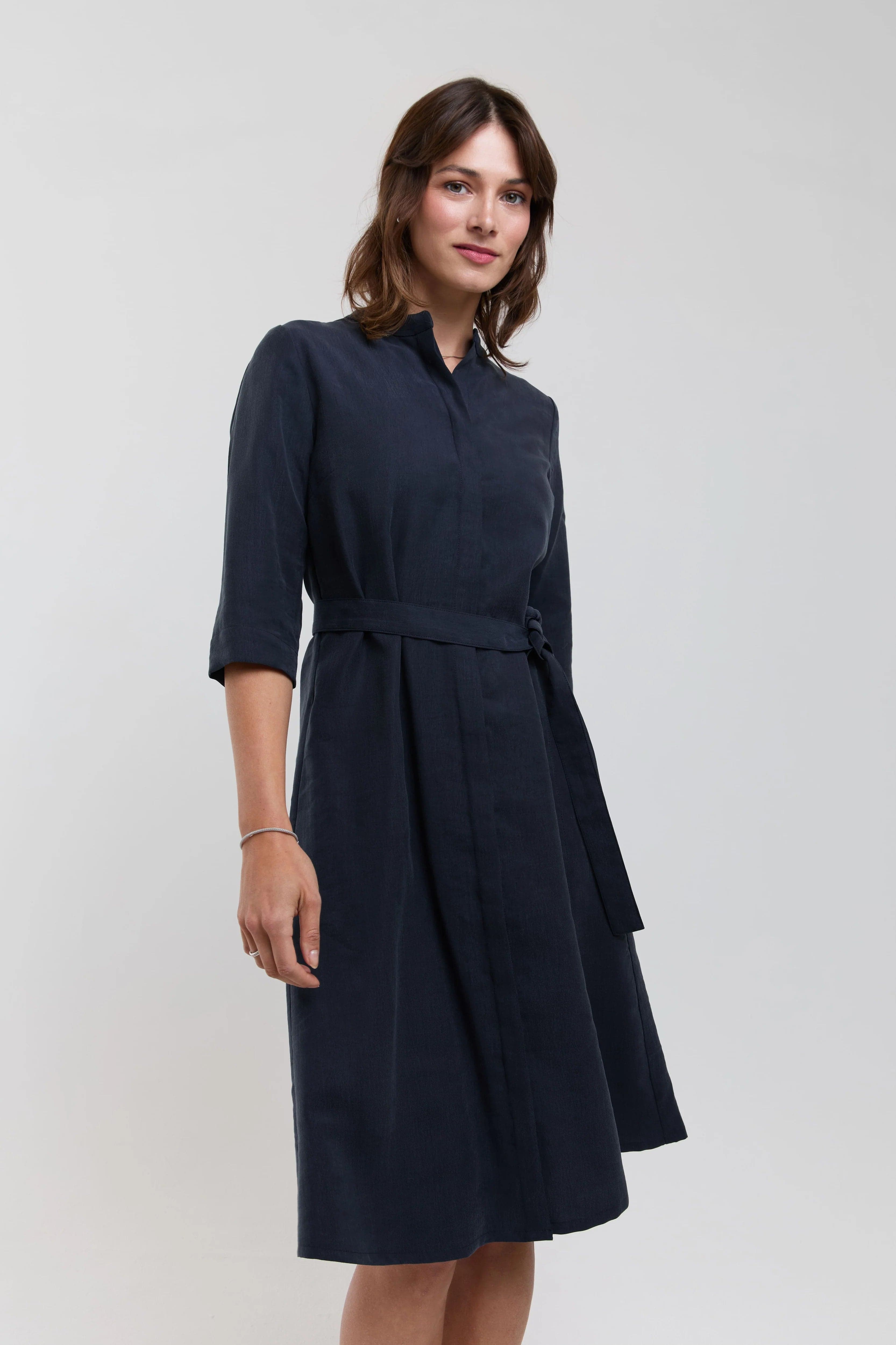 Anne Shirt Dress Dark Blue – AYANI