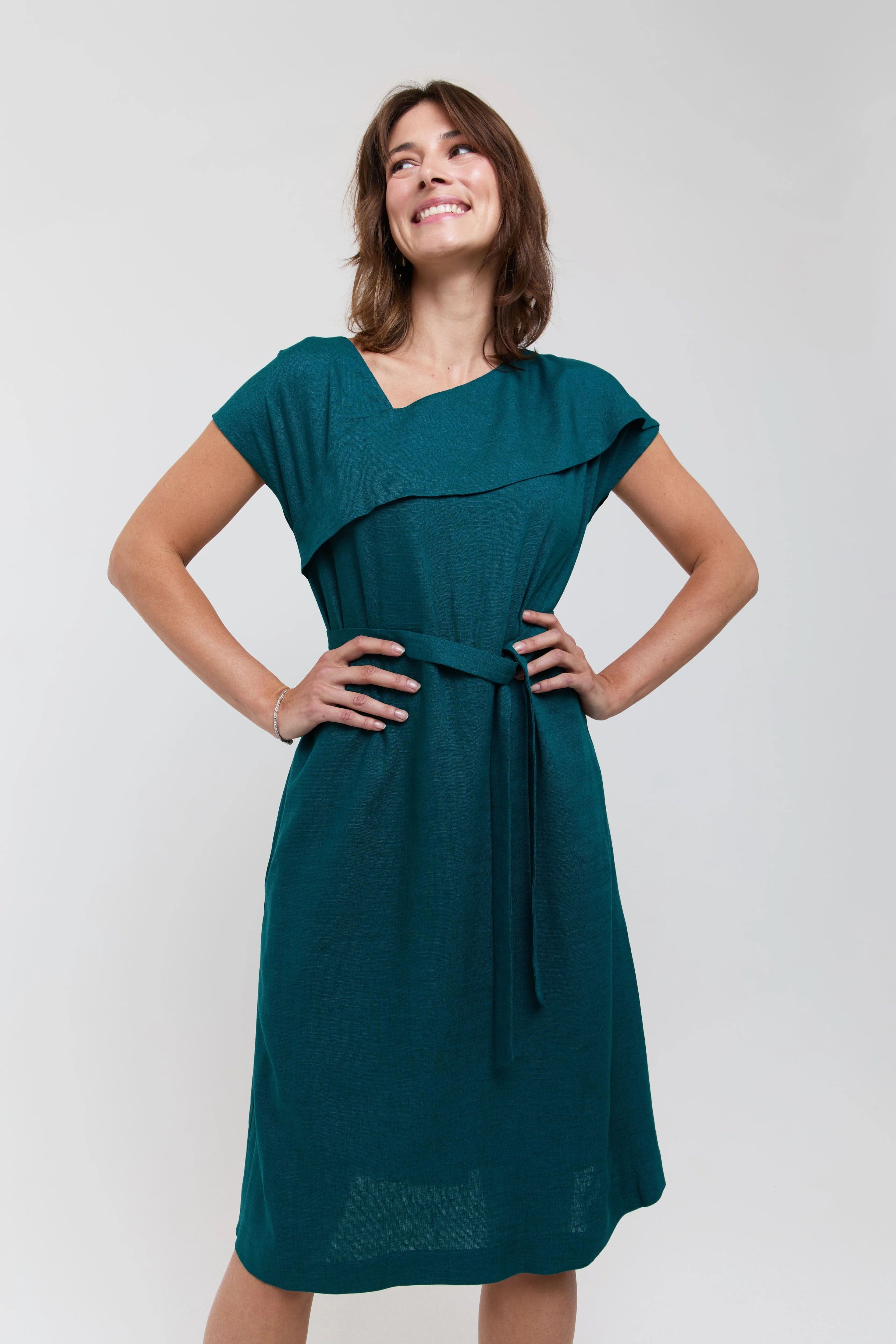 Daniela Dress Deep Teal Green