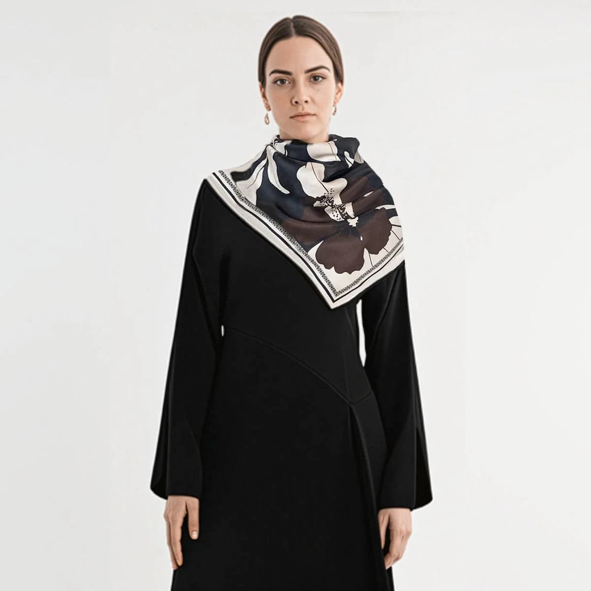 Flower Scarf Brown