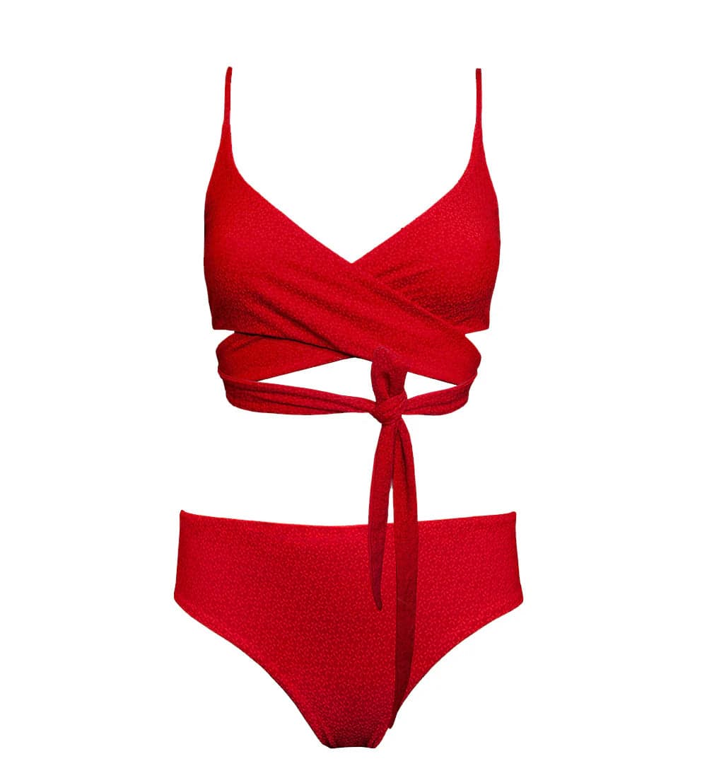 Lin + Core Bikini Geraniuminpunainen