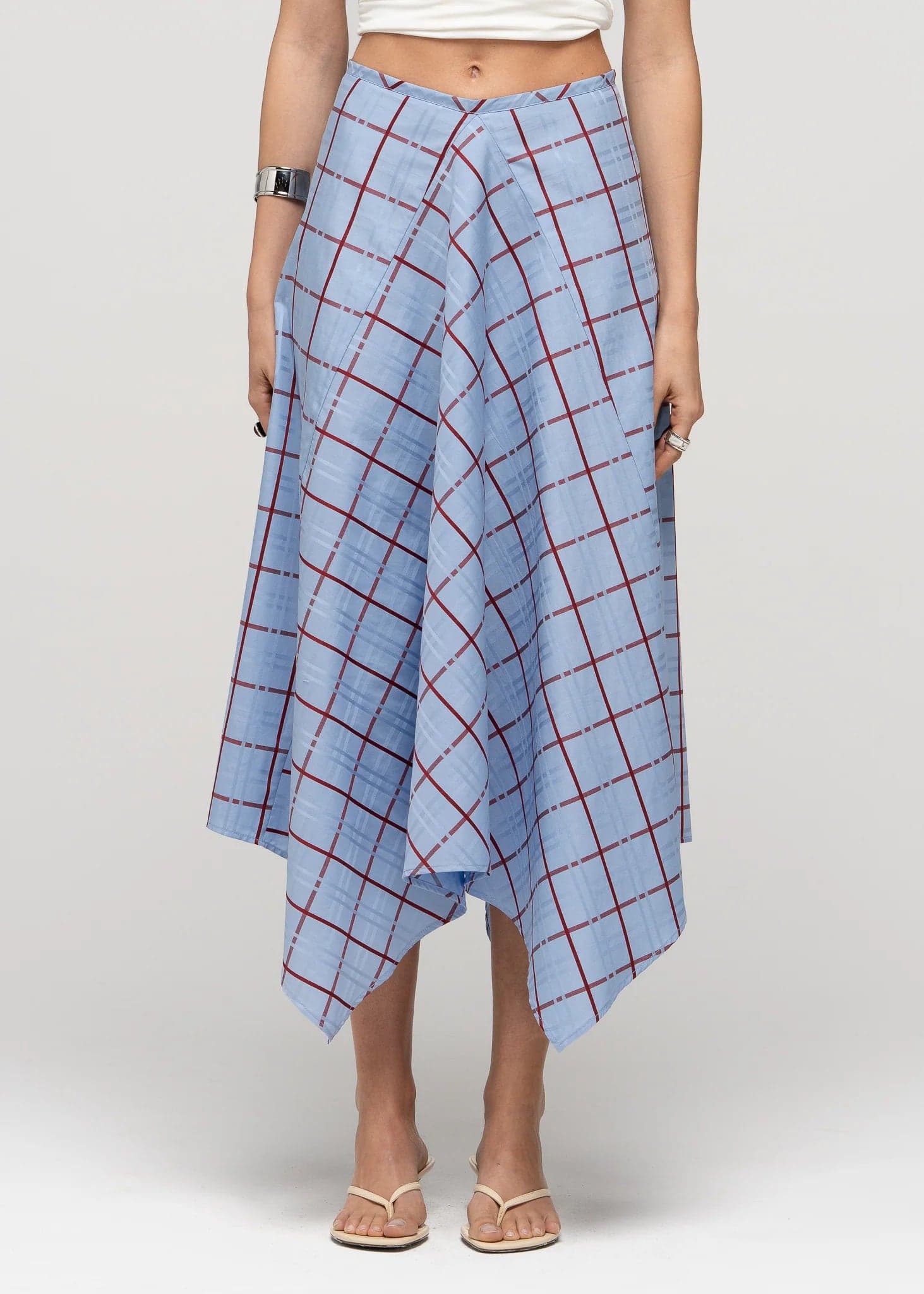 Chess Plaid Handkerchief Midi Skirt – GUAJA.