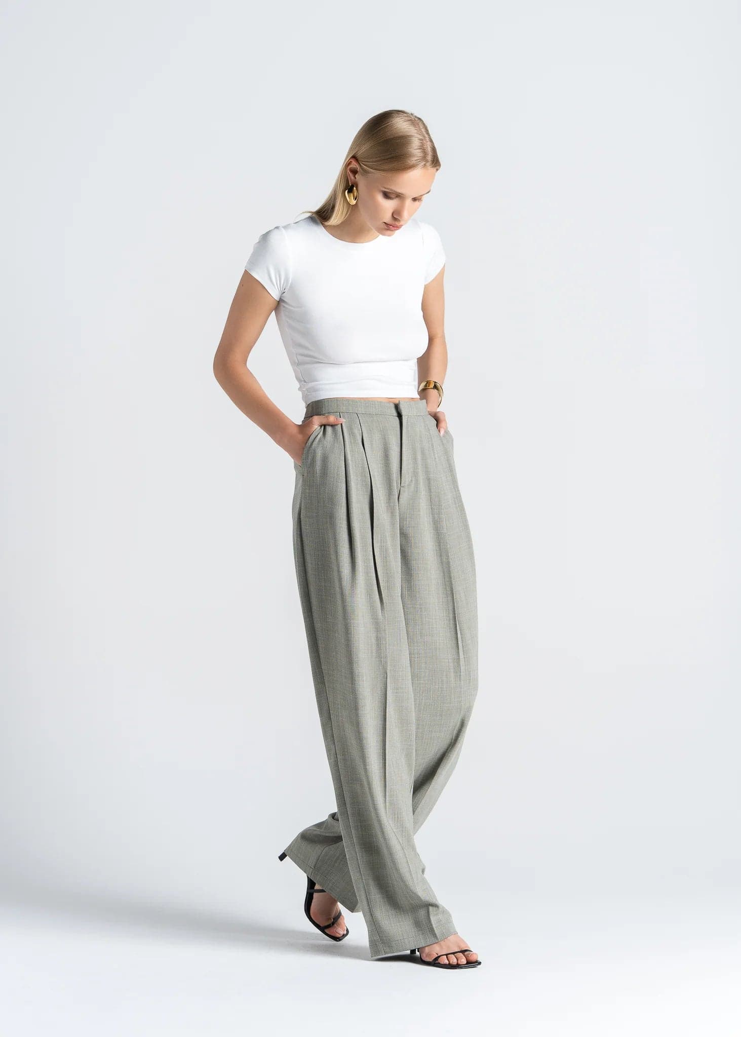 Moss Wide-Leg Pants Green