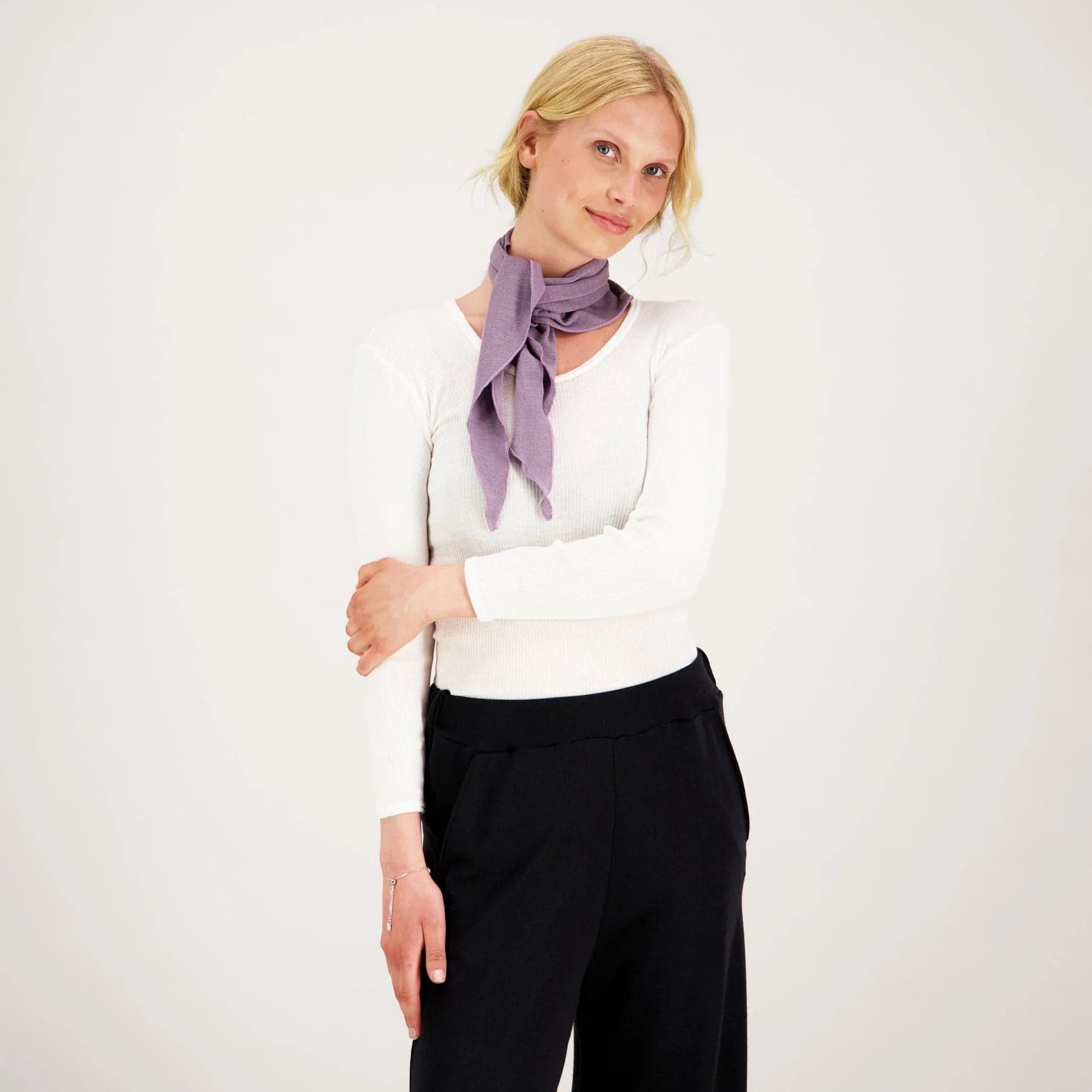 Kaiho Triangle Scarf Purple – Tam Silk