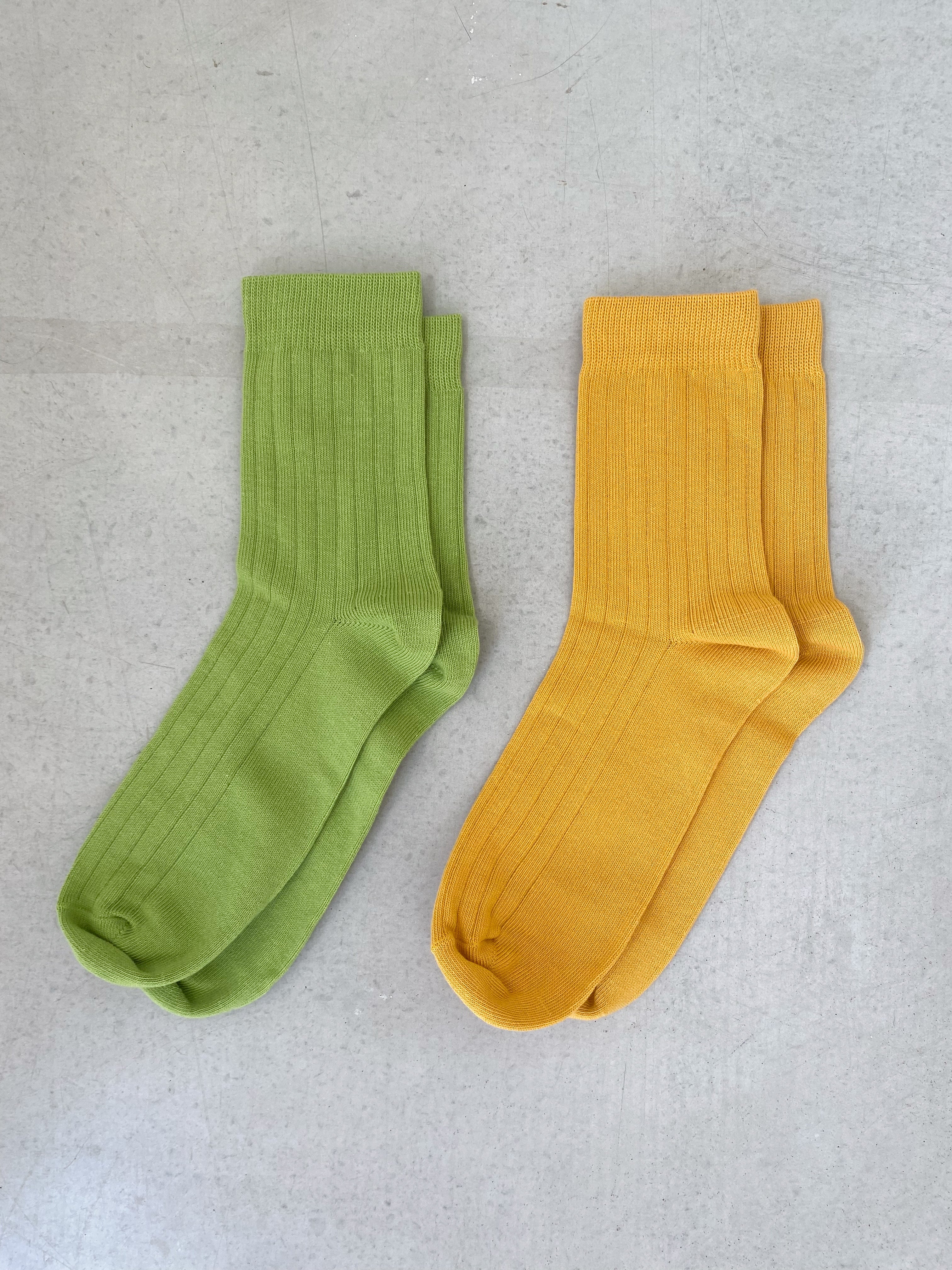 Make it a Set Yellow & Apple Canalé Socks