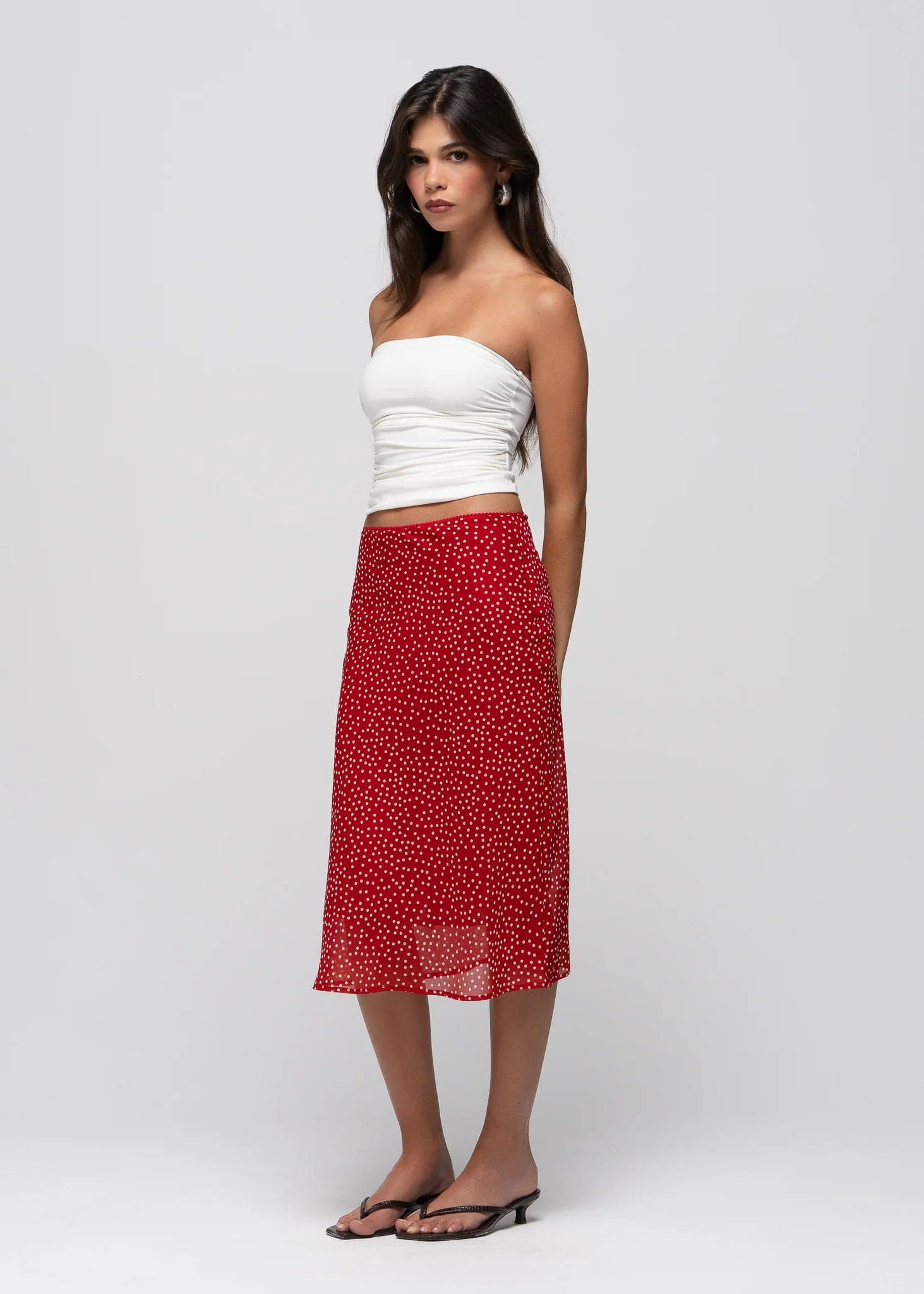 Gemma Polka Dot Midi Skirt – GUAJA.