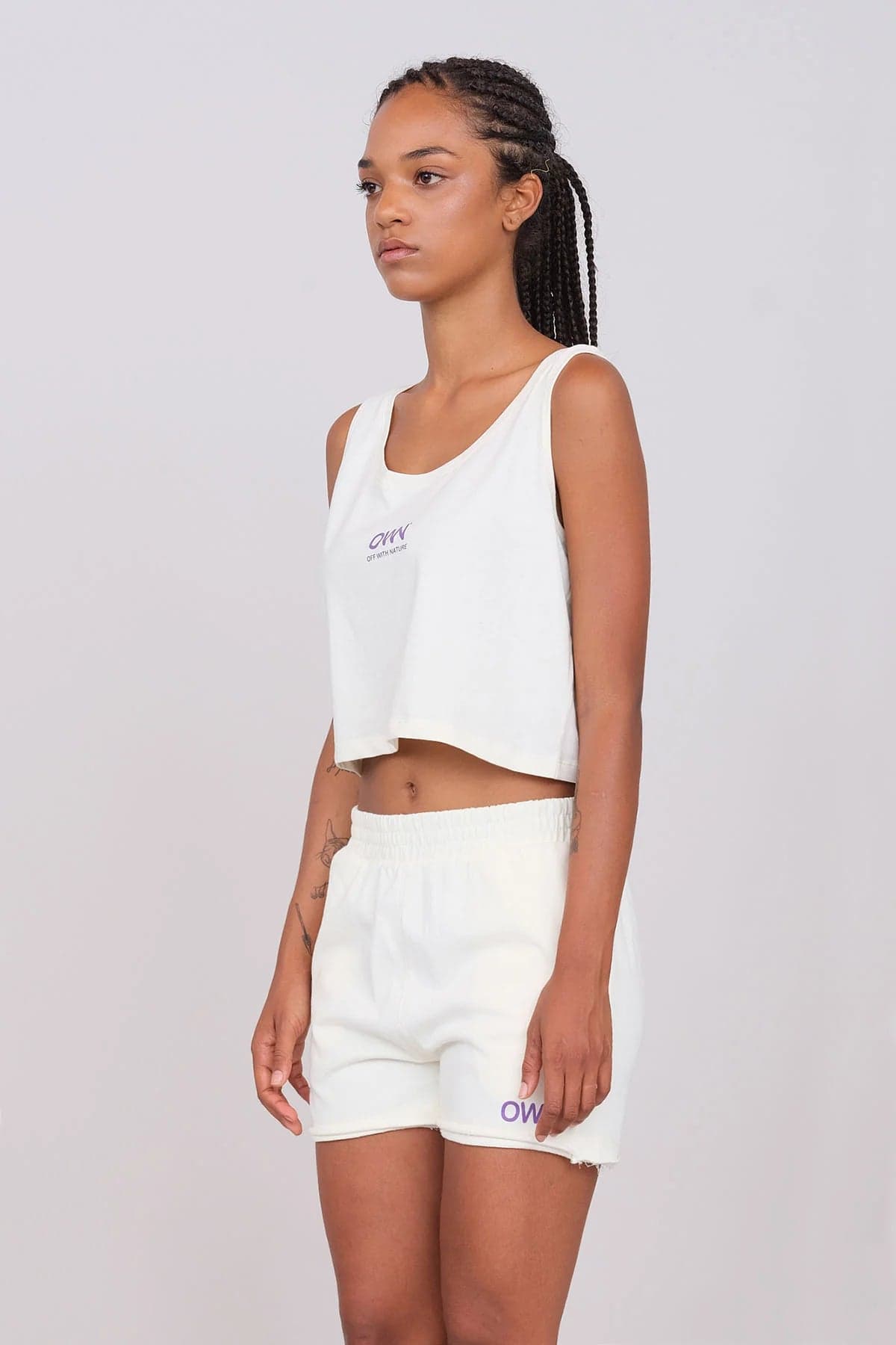 Live Cut Shorts White