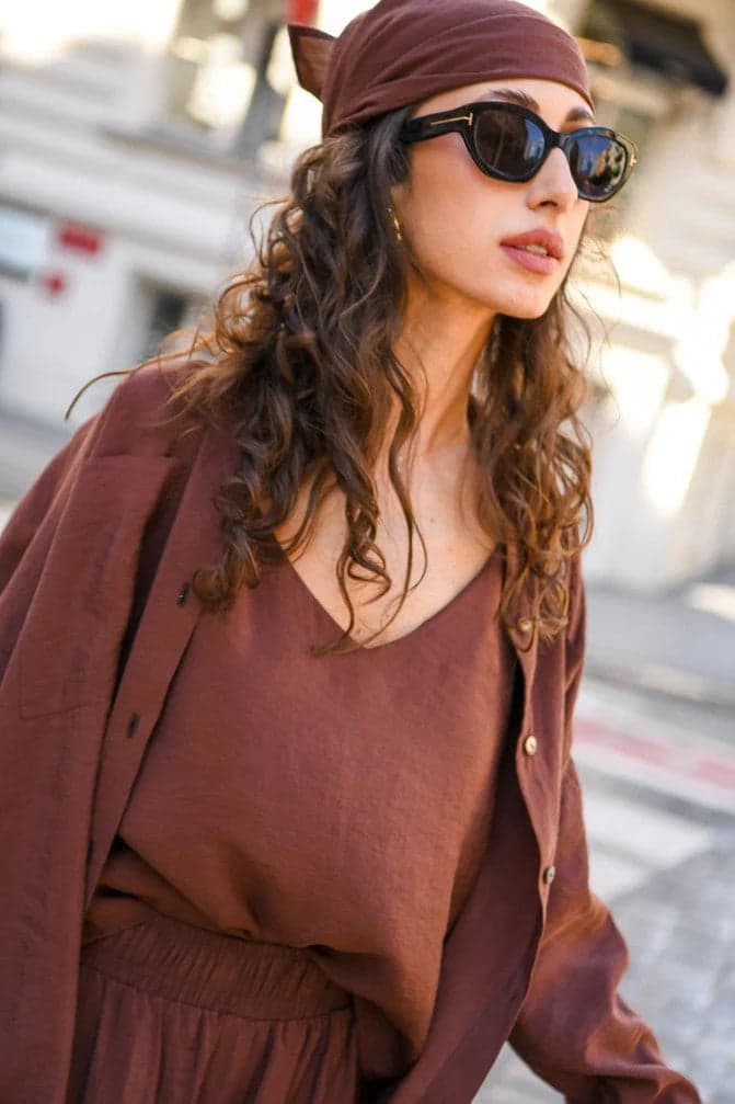 Tencel Scarf Rust Brown – ANGELL